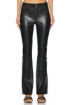 Free People Level Up Vegan Leather Slit Boot Cut Pants In Black In Black