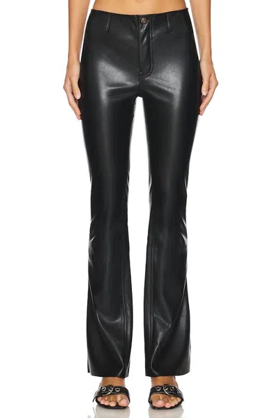 Free People Level Up Vegan Leather Slit Boot Cut Pants In Black