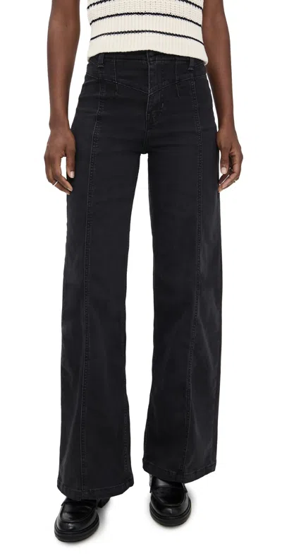 Free People Libre Wide Leg Jeans Cafe Noir In Black