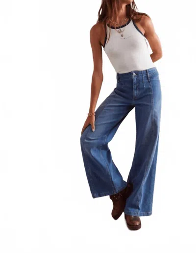 Free People Libre Wide Leg Jeans In Goodie Goodie In Blue