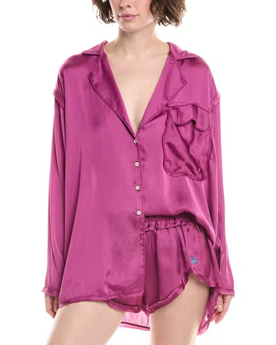 Free People Like Honey Pj Shirt In Purple