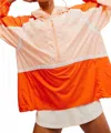 Free People Like The Wind Colorblock Jacket In Peach Combo In Multi