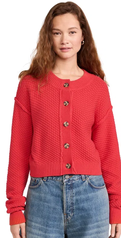 Free People Lila Cardigan Heart Eyes In Red