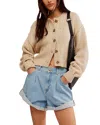 Free People Lila Crop Cardigan In Birch