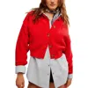Free People Sydney Shrunken Cardi In Atlas Red In Heart Eyes