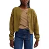 Free People Lila Crop Cardigan In Olive Branch