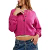 Free People Lila Crop Cardigan In Pink