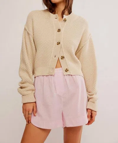 Free People Lila Knit Cardigan In Birch In Brown