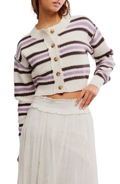 FREE PEOPLE FREE PEOPLE LILA STRIPE CARDIGAN