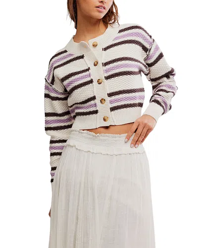 FREE PEOPLE LILA STRIPED CARDIGAN