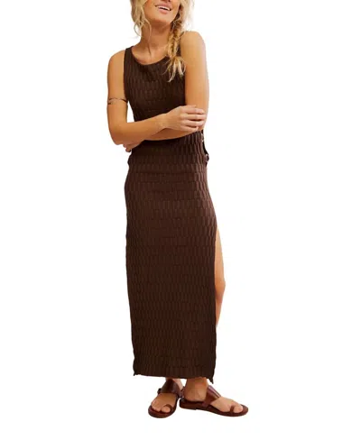FREE PEOPLE LILLIANA MIDI DRESS IN BROWN