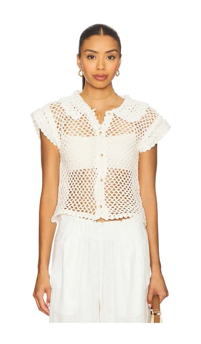 Free People Lily Crochet Top In White