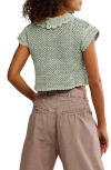 Free People Lily Crop Crochet Cardigan In Green