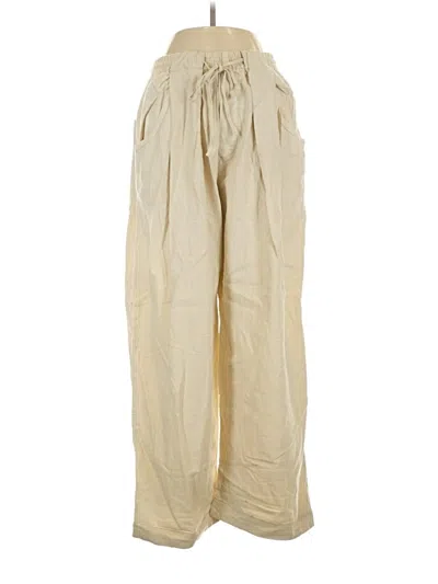 Pre-owned Free People Linen Pants In Ivory