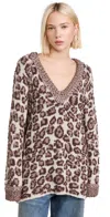 Free People Little Animal Pullover Sweater In Grey Antler Combo In Grey Antler Combo