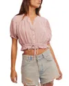 Free People Little Cloud Shirt In Pale Mauve