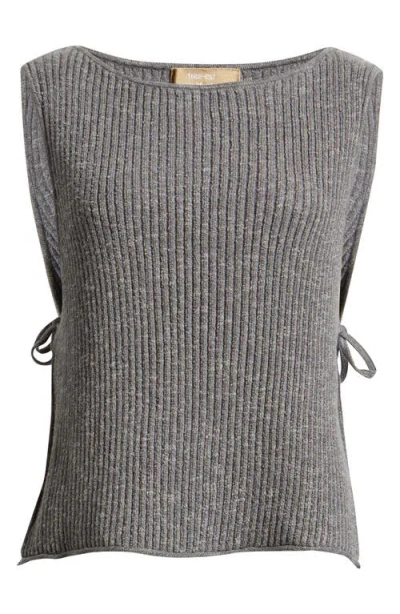 Free People Lizzie Side Tie Sweater Top In Gray