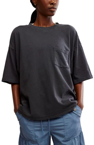 Free People Fp Movement Logo Tackle Oversize Cotton T-shirt In Gray