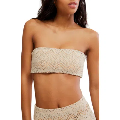 Free People Lola Strapless Bandeau Bikini Top In Nude