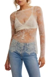Free People Long Last Lace Layering Top In White