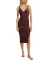 Free People Long Live Printed Me Dress In Burgundy