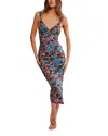 Free People X Intimately Fp Long Live Printed Mesh Slip In Multi