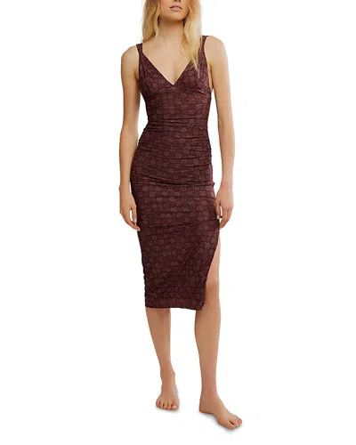 Free People Print Mesh Body-con Dress In Animal Print