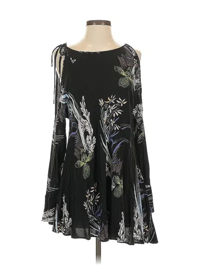 Pre-owned Free People Long Sleeve Blouse In Black