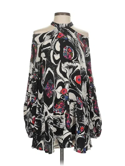 Pre-owned Free People Long Sleeve Blouse In Black