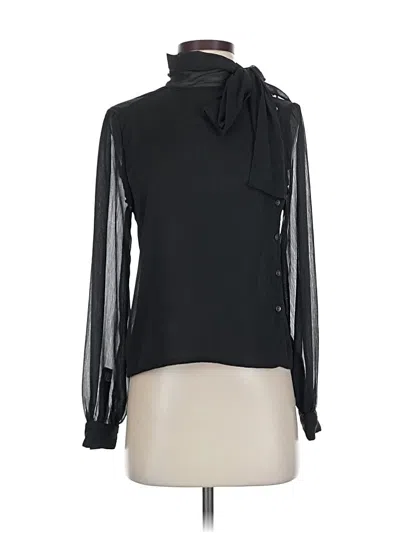 Pre-owned Free People Long Sleeve Blouse In Black