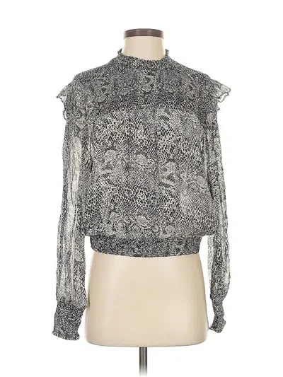 Pre-owned Free People Long Sleeve Blouse In Black