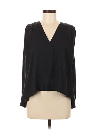 Pre-owned Free People Long Sleeve Blouse In Black