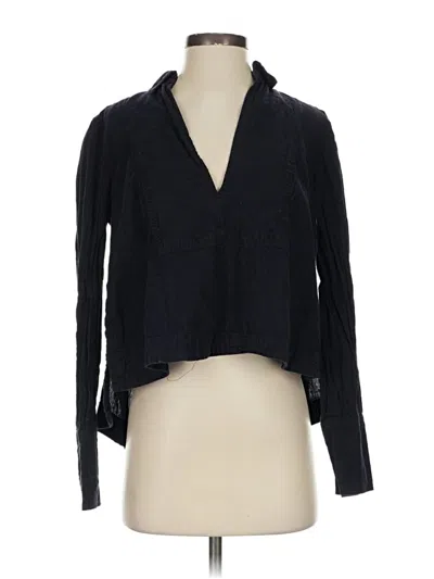 Pre-owned Free People Long Sleeve Blouse In Black