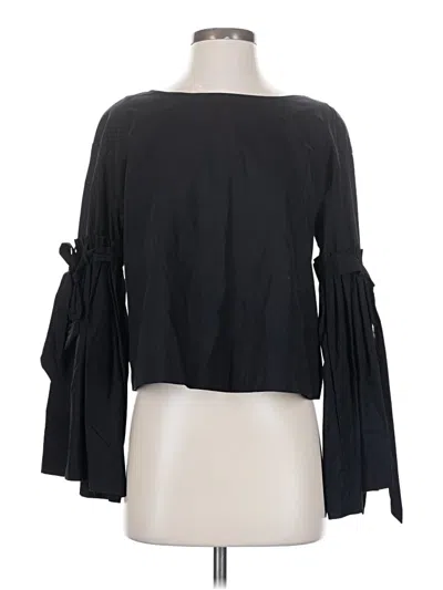 Pre-owned Free People Long Sleeve Blouse In Black