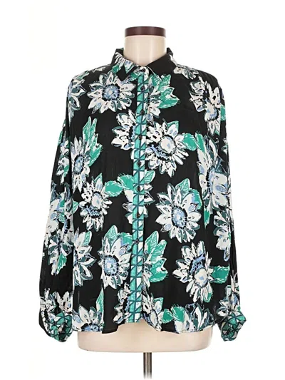 Pre-owned Free People Long Sleeve Blouse In Black
