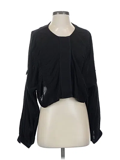 Pre-owned Free People Long Sleeve Blouse In Black