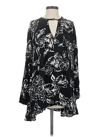 Pre-owned Free People Long Sleeve Blouse In Black