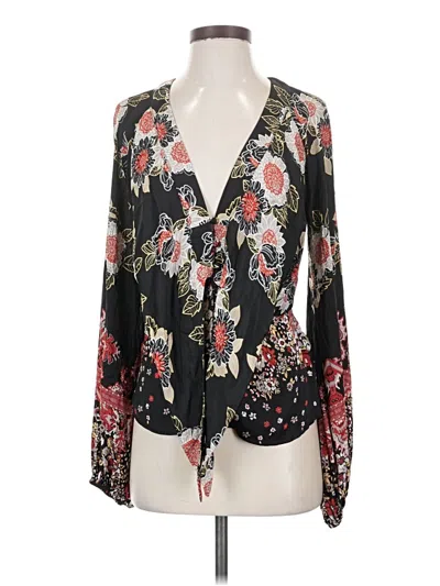 Free People Long Sleeve Blouse In Black