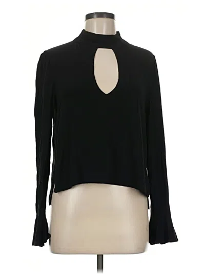 Pre-owned Free People Long Sleeve Blouse In Black