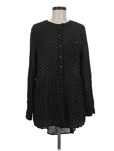 Pre-owned Free People Long Sleeve Blouse In Black
