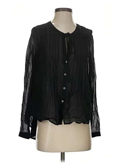 Pre-owned Free People Long Sleeve Blouse In Black