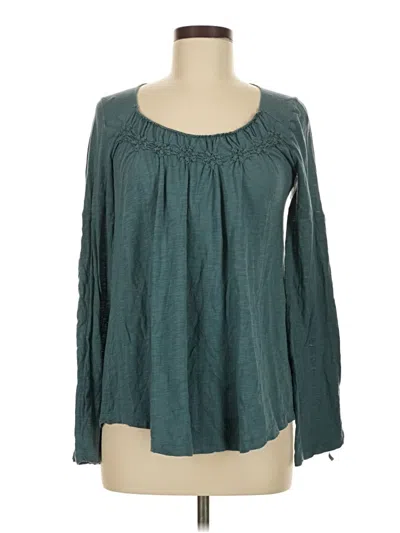 Pre-owned Free People Long Sleeve Blouse In Blue