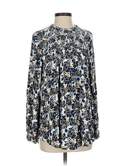 Pre-owned Free People Long Sleeve Blouse In Blue