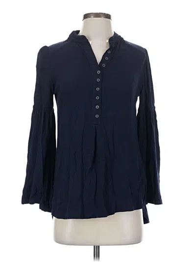 Pre-owned Free People Long Sleeve Blouse In Blue