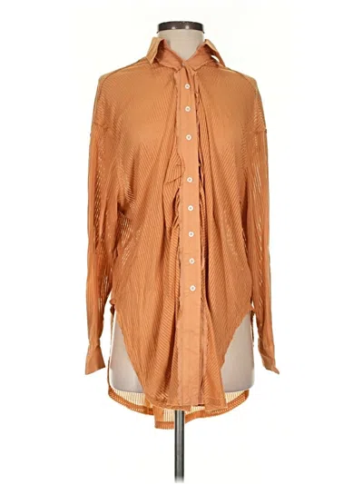 Free People Long Sleeve Blouse In Brown