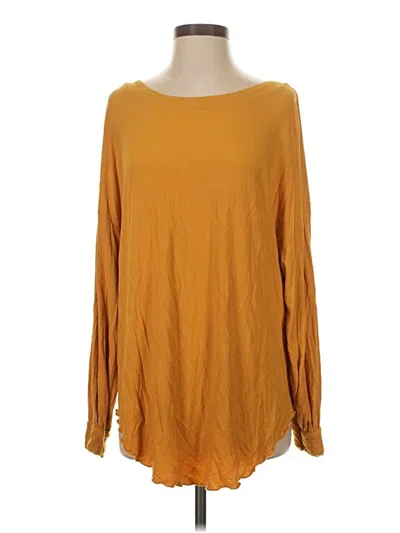 Pre-owned Free People Long Sleeve Blouse In Gold