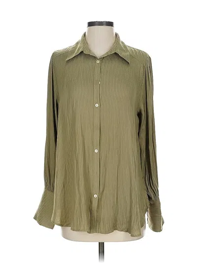 Pre-owned Free People Long Sleeve Blouse In Green