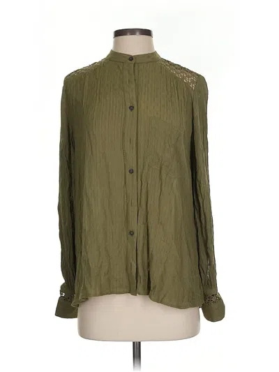 Pre-owned Free People Long Sleeve Blouse In Green