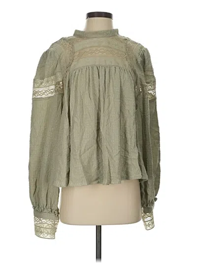 Free People Long Sleeve Blouse In Green
