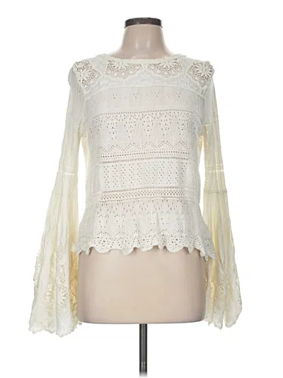 Pre-owned Free People Long Sleeve Blouse In Ivory
